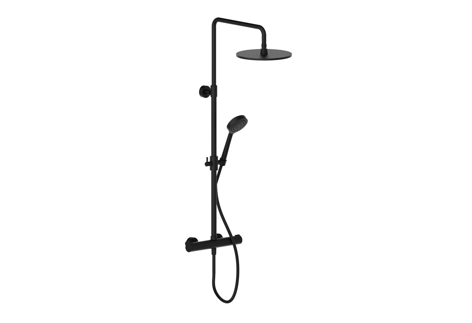 Plieger Monza opbouw regendouche met 25cm hoofddouche en handdouche zwart mat