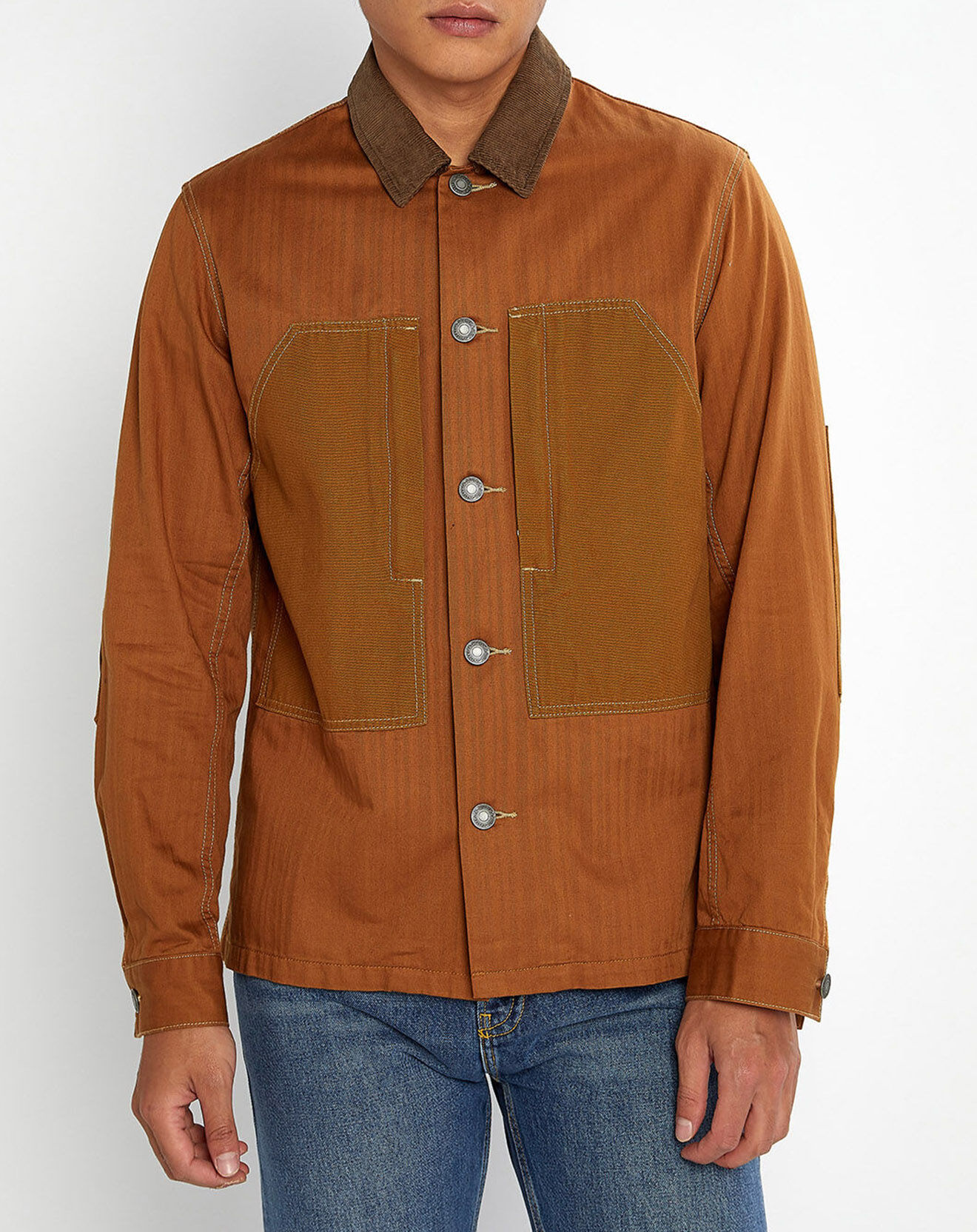 Scotch & Soda Blouson Trucker Empiecement camel