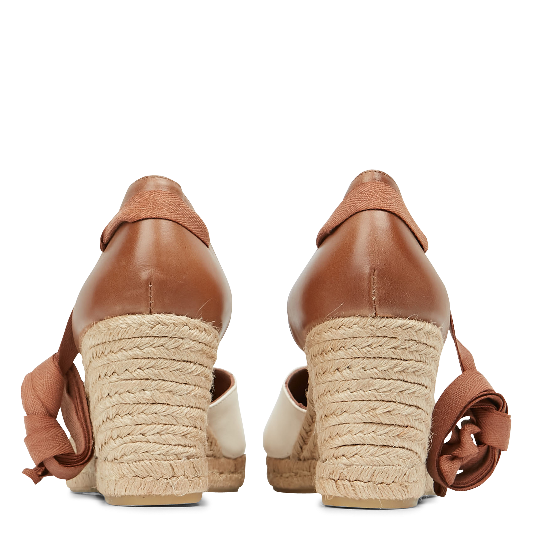 CLARA - Espadrilles compensées en cuir | Blanc