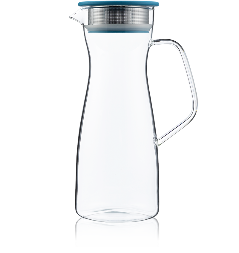 Carafe &agrave; th&eacute; glac&eacute; en verre 1,10L-T.TOTEM Bleu Turquoise