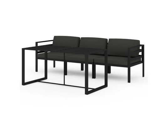 VIDAXL - Salon extérieur Salon de jardin 4 pcs avec coussins aluminium anthracite