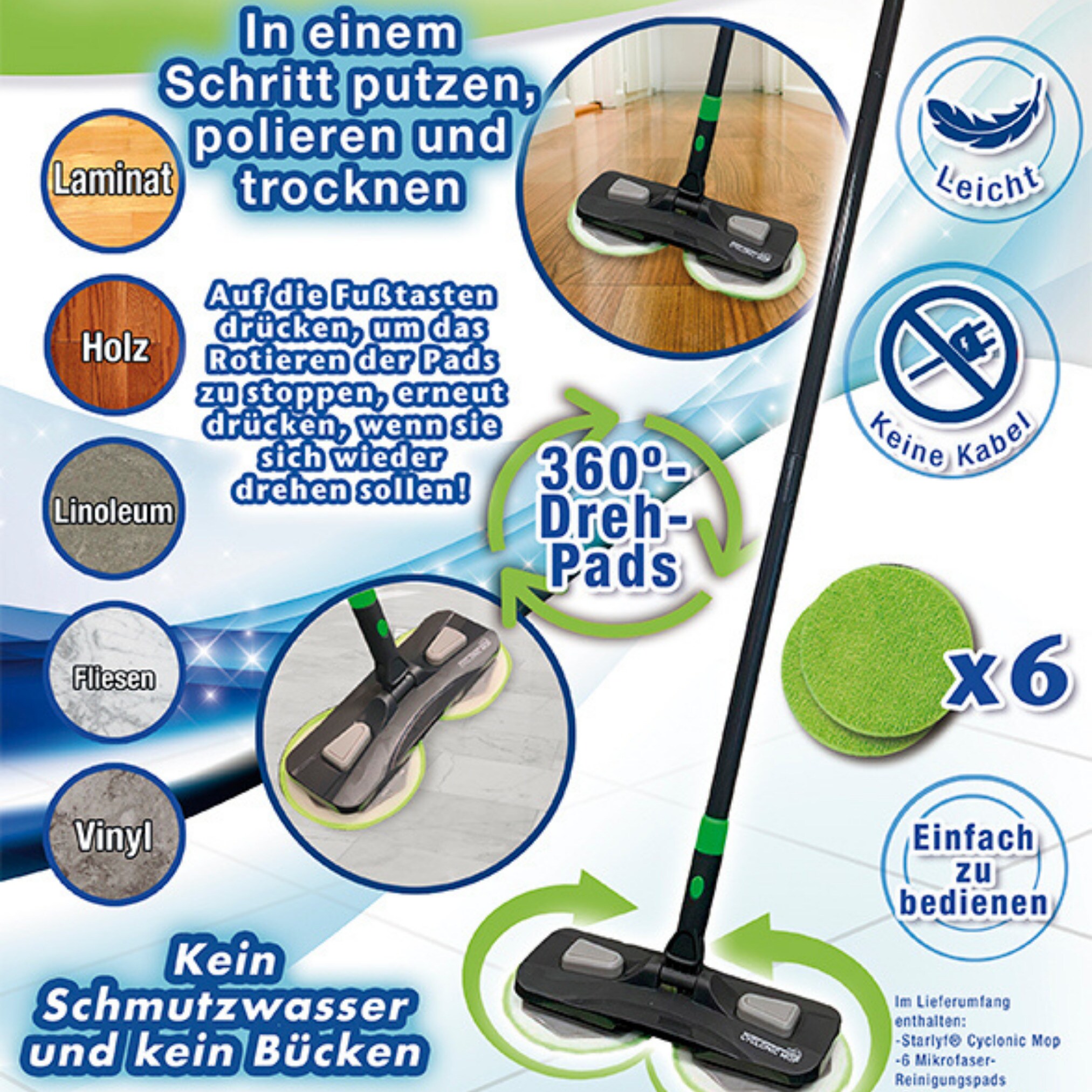 Starlyf® rotierender Bodenwischer Cyclonic Mop