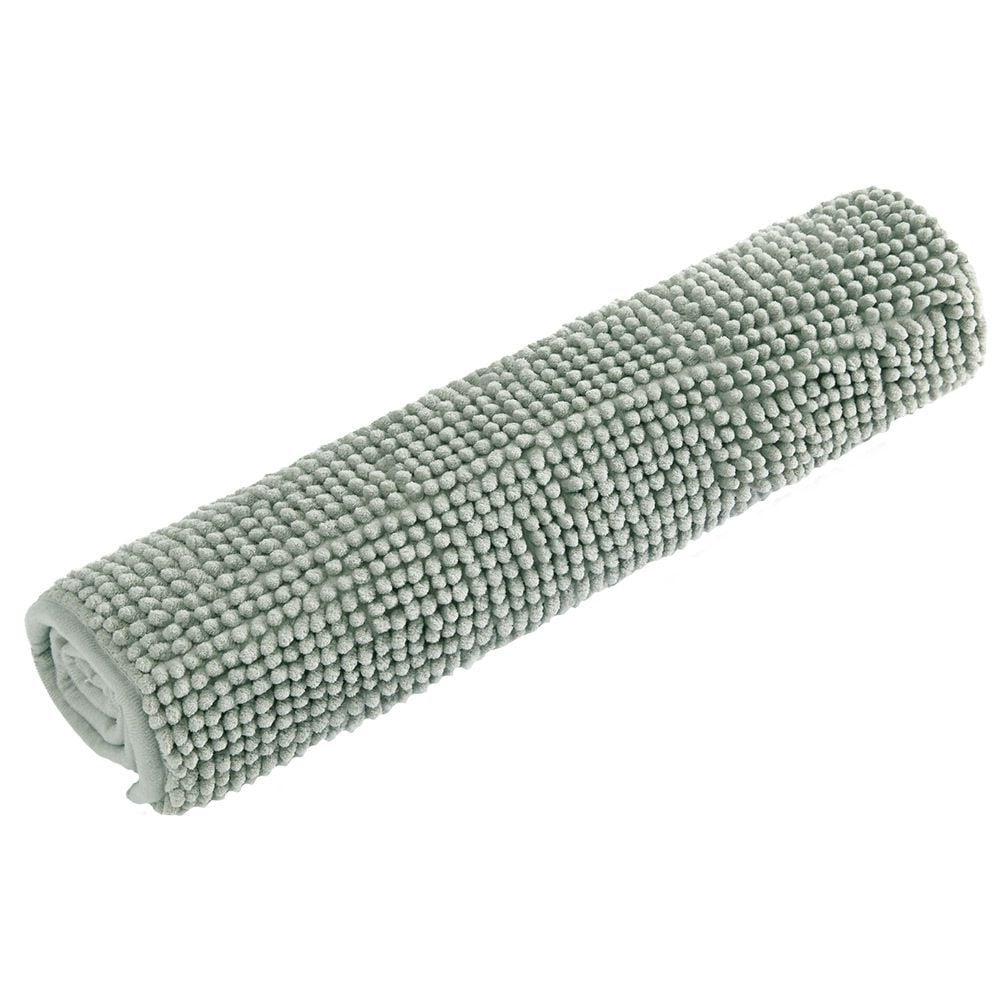 Tapis chenille salle de bain coton vert 45x65cm