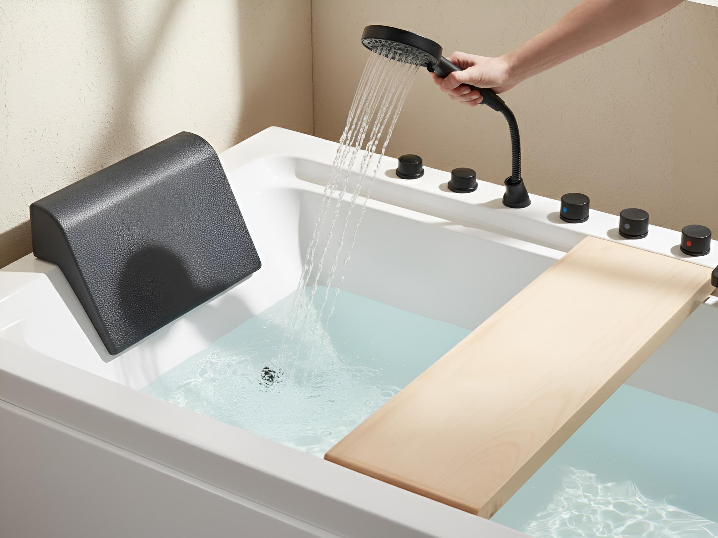 Hoek bubbelbad CAMALU 180 x 86 cm Wit