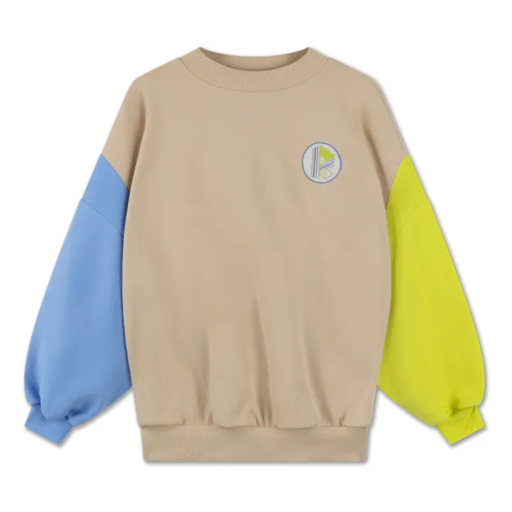 Repose AMS Sweat Coton Bio Colorblock | Beige