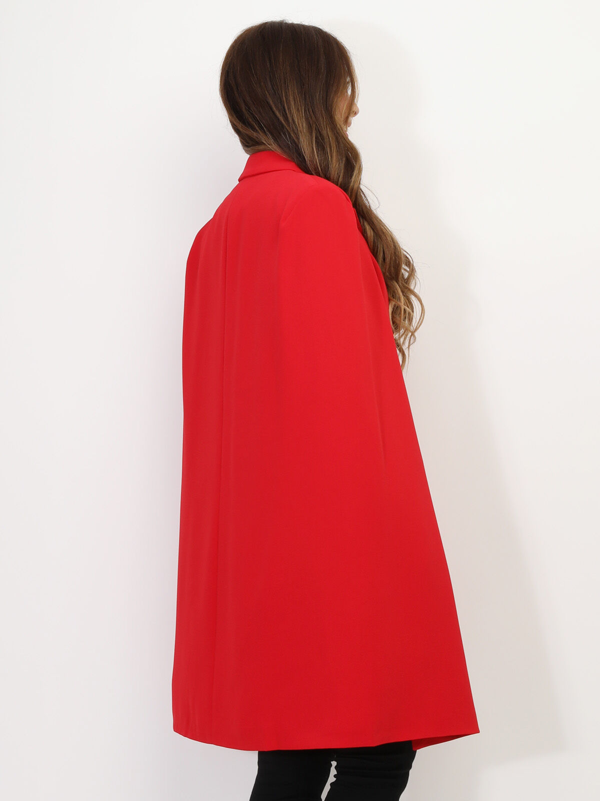 Manteau cape à boutons officier- Rouge