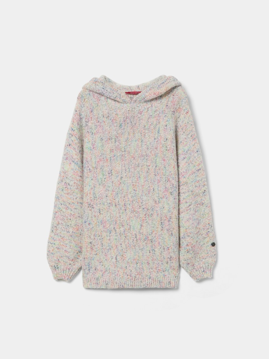 Capa multicolor em lã e algodão