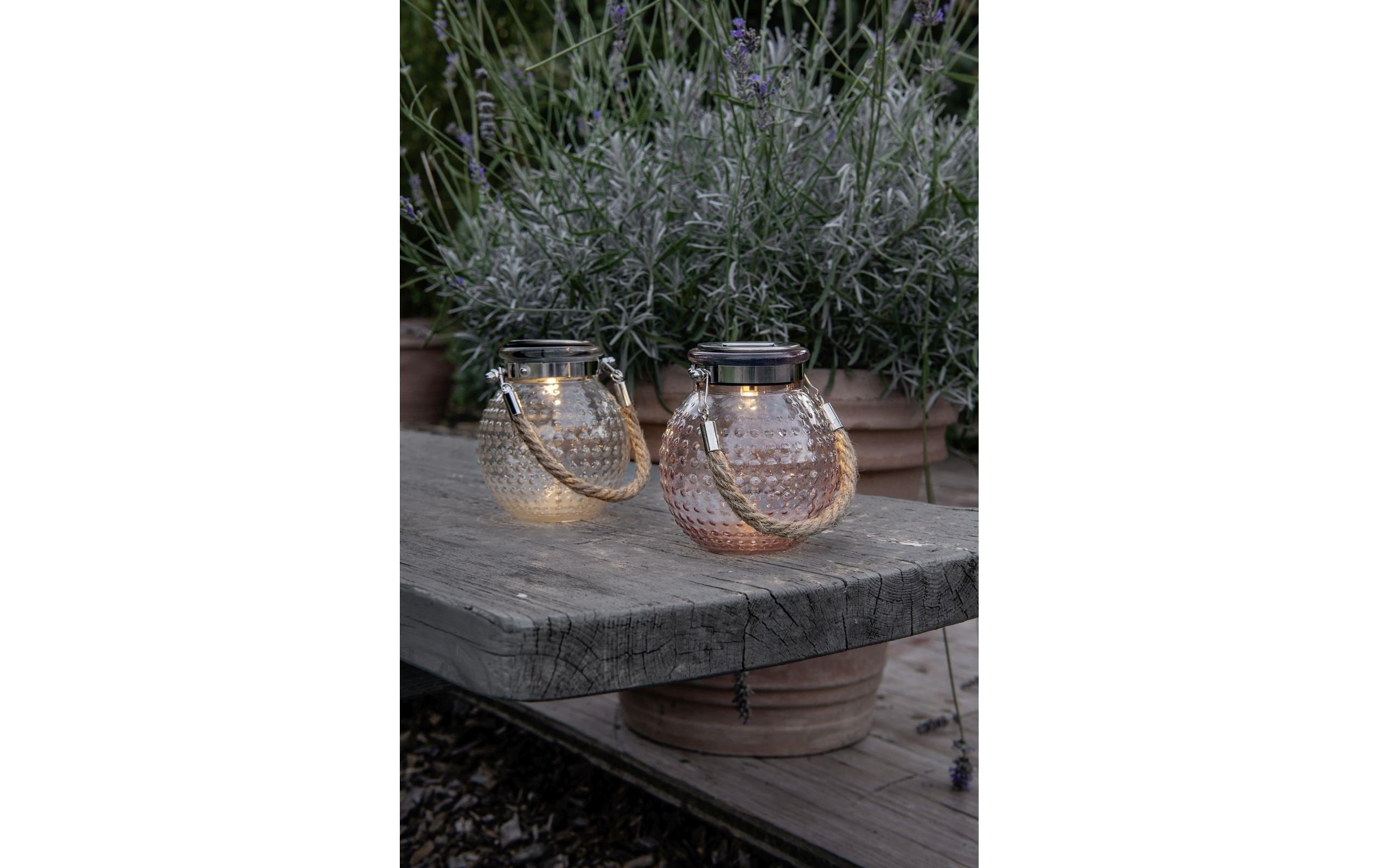 Solar Mini Glass Set Dots Beige/MauveDekolicht zum Aufstellen oder Aufhängen