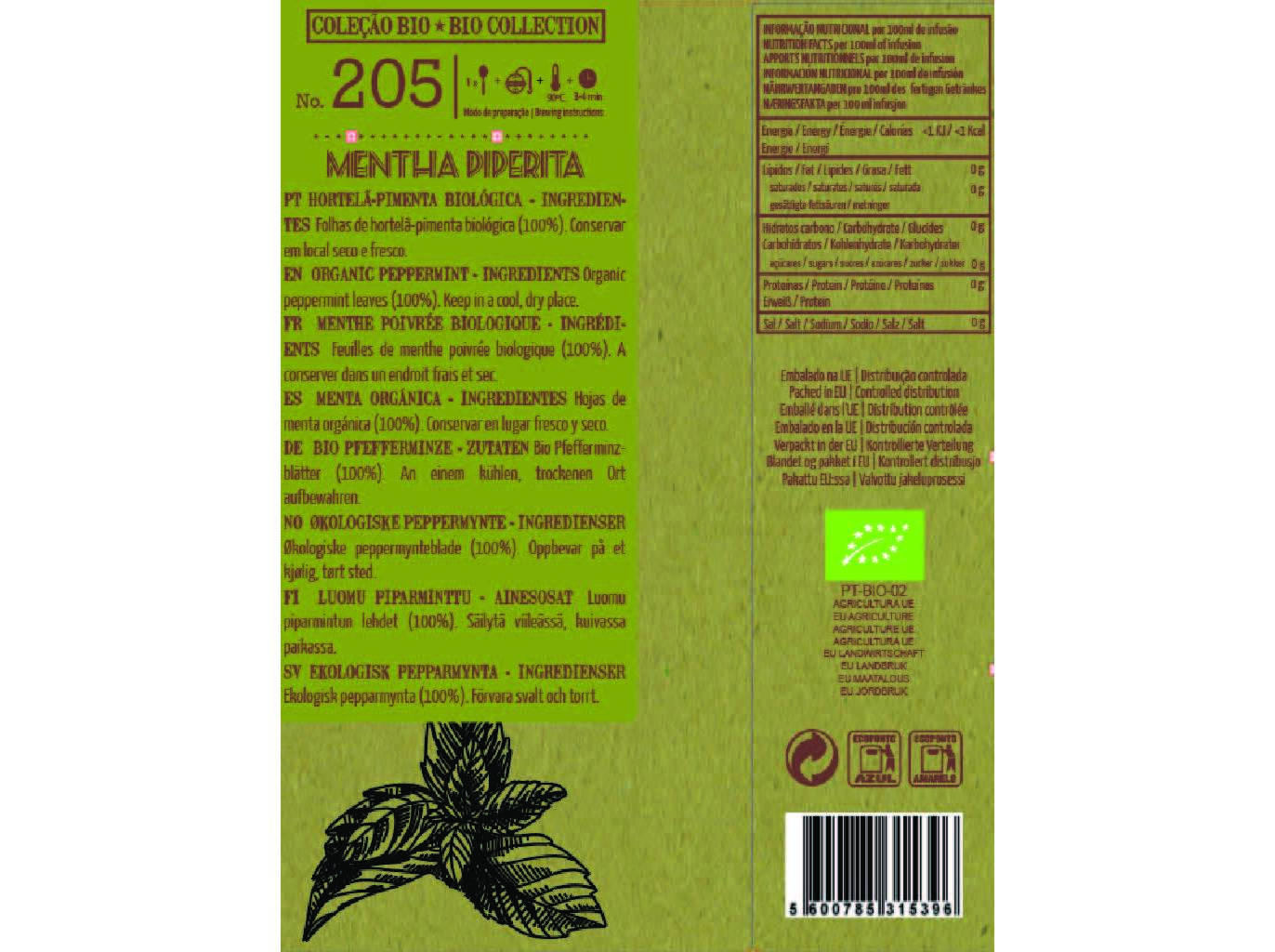 INFUSÃO BIO LISBON TEA CO. BIO HORTELÃ-PIMENTA 30G