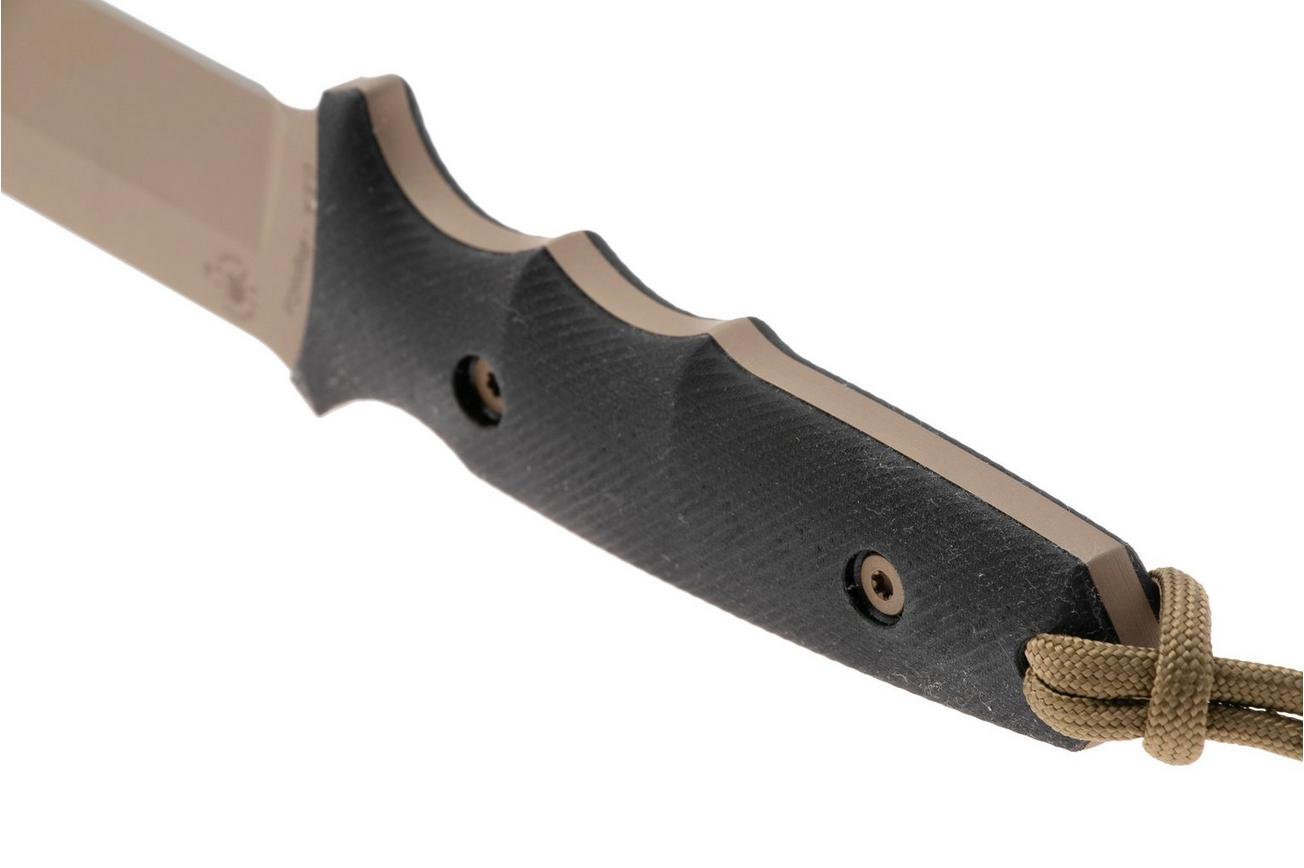 Spartan Blades Harsey Clandestina SB57DEBKKYTN Flat Dark Earth, Black Micarta, survivalmes, kydex schede