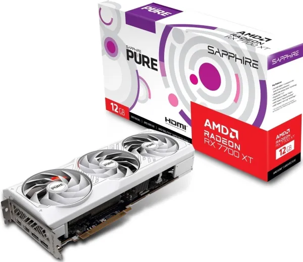 Sapphire Pure Radeon RX 7700 XT 12GB - Grafikkort - Radeon RX 7700 XT - 12 GB GDDR6 - PCIe 4.0 x16 - 2 x DisplayPort, 2 x HDMI