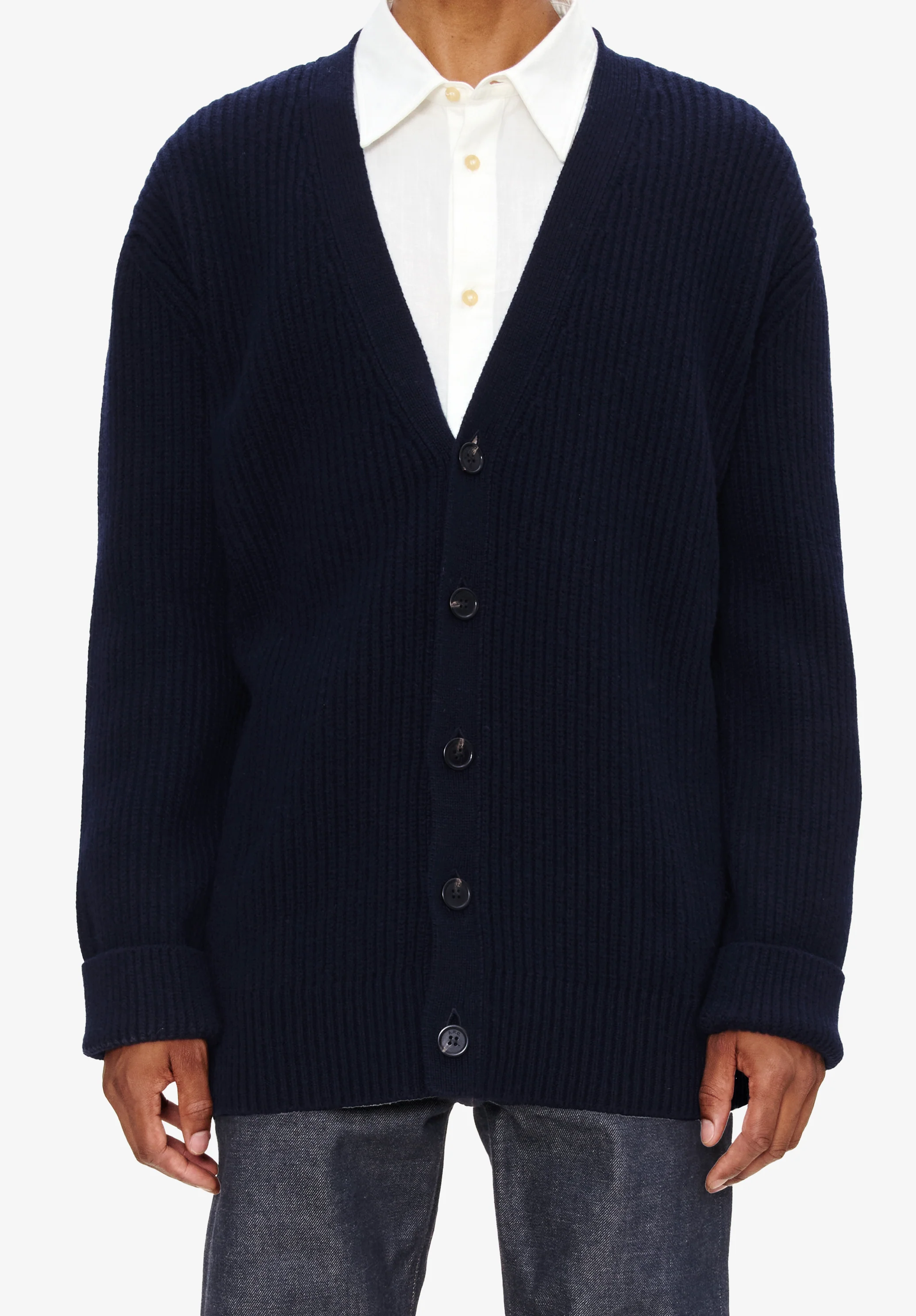 Cardigan unisexe laine et cachemire - Dark navy
