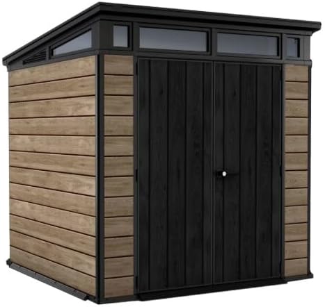 Gartenhaus Keter Signature Ashwood Pent 7x7 inkl. Fußboden 216 x 218 cm anthrazit/braun exklusiv bei Hornbach