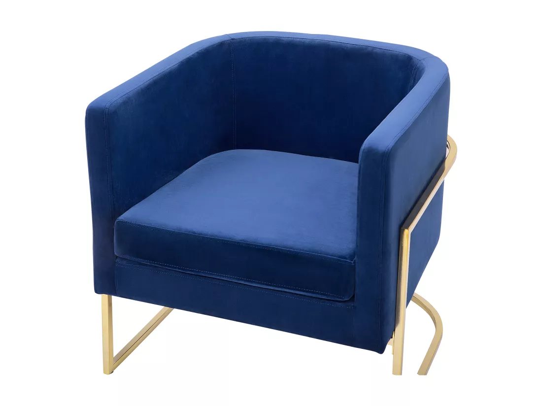 Fauteuil SIRKKA Velours Bleu foncé