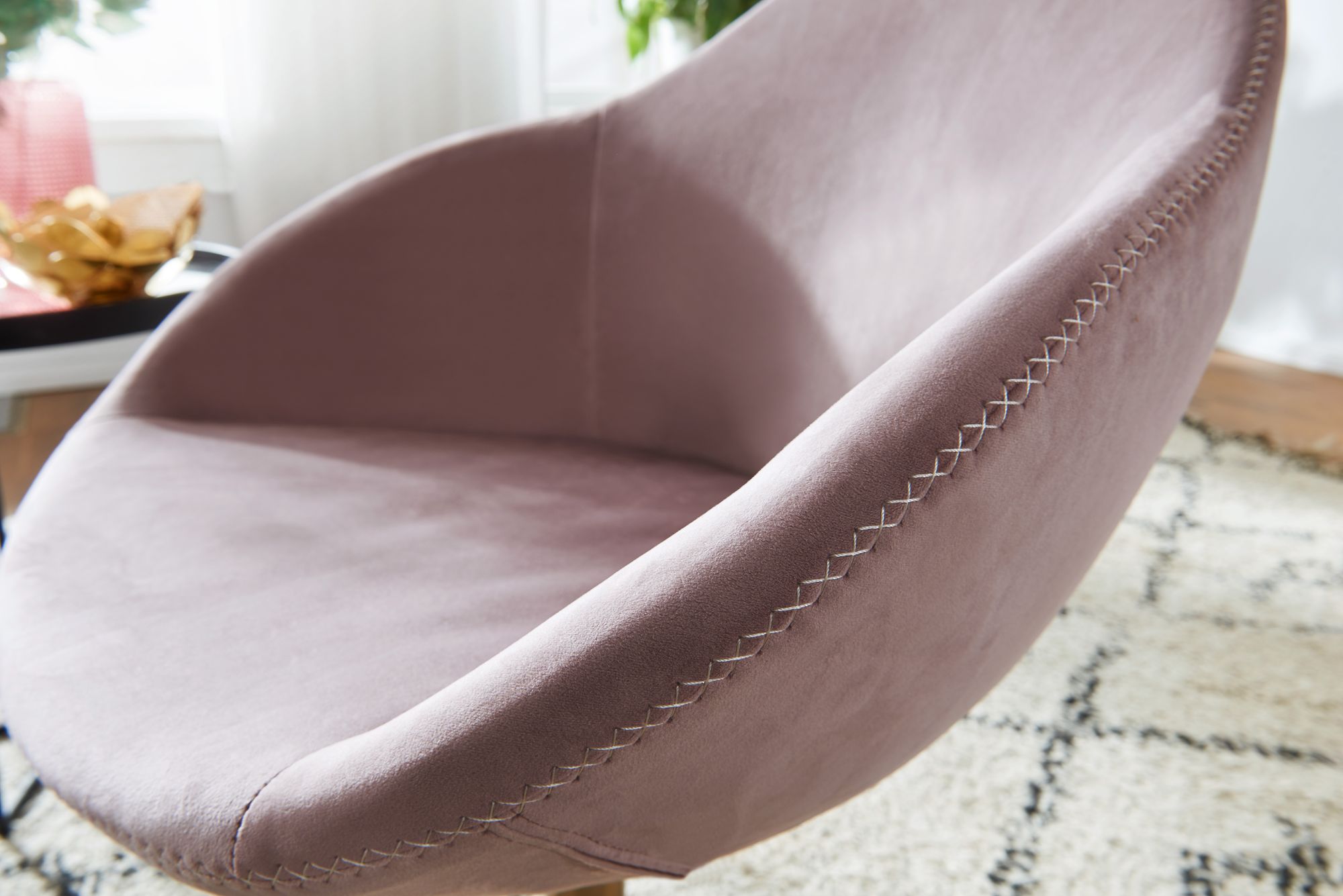 KADIMA DESIGN Loungesessel: Bequem, Drehfunktion, grün-gold, Trompetenfuß, 360° drehbar, Samtbezug, Polyester.