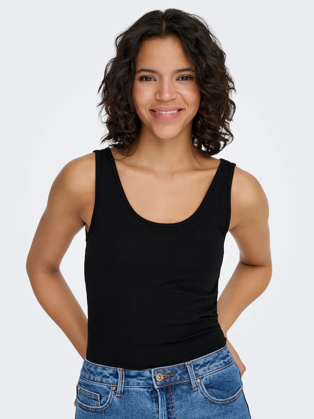 ONLY Longtop »ONLLIVE – Tanktop mit figurbetontem Schnitt und Stretch«, unifarben, modisch, sehr figurbetont, Baumwollmischung, Rundhals