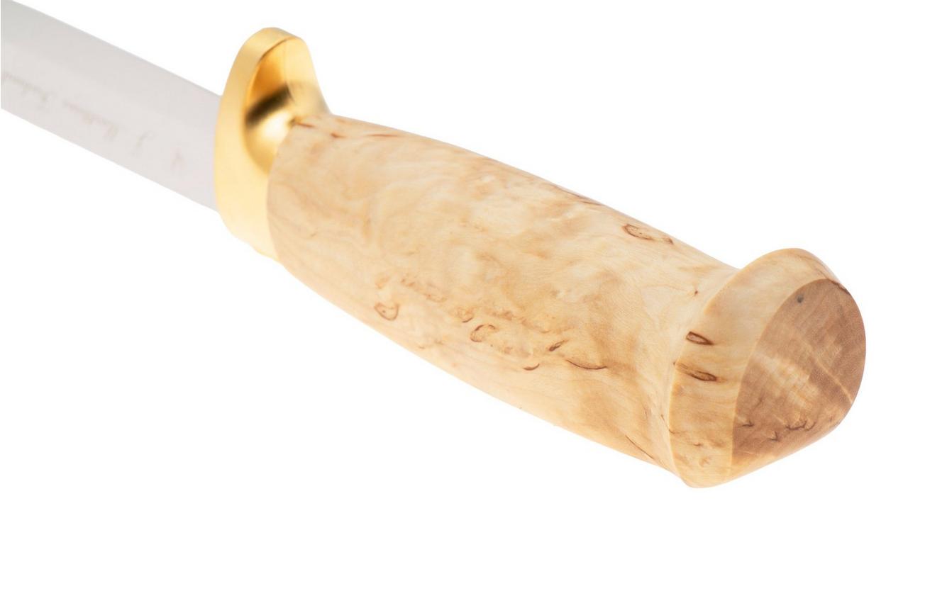Marttiini Lynx Golden 160014, Satin Stainless Steel, Golden Guard, Curly Birch outdoormes