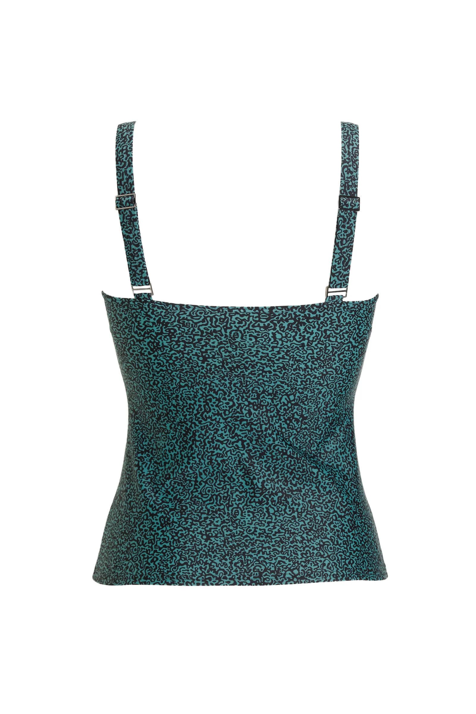 BEACHWAVE voorgevormde tankini bikinitop groen/zwart