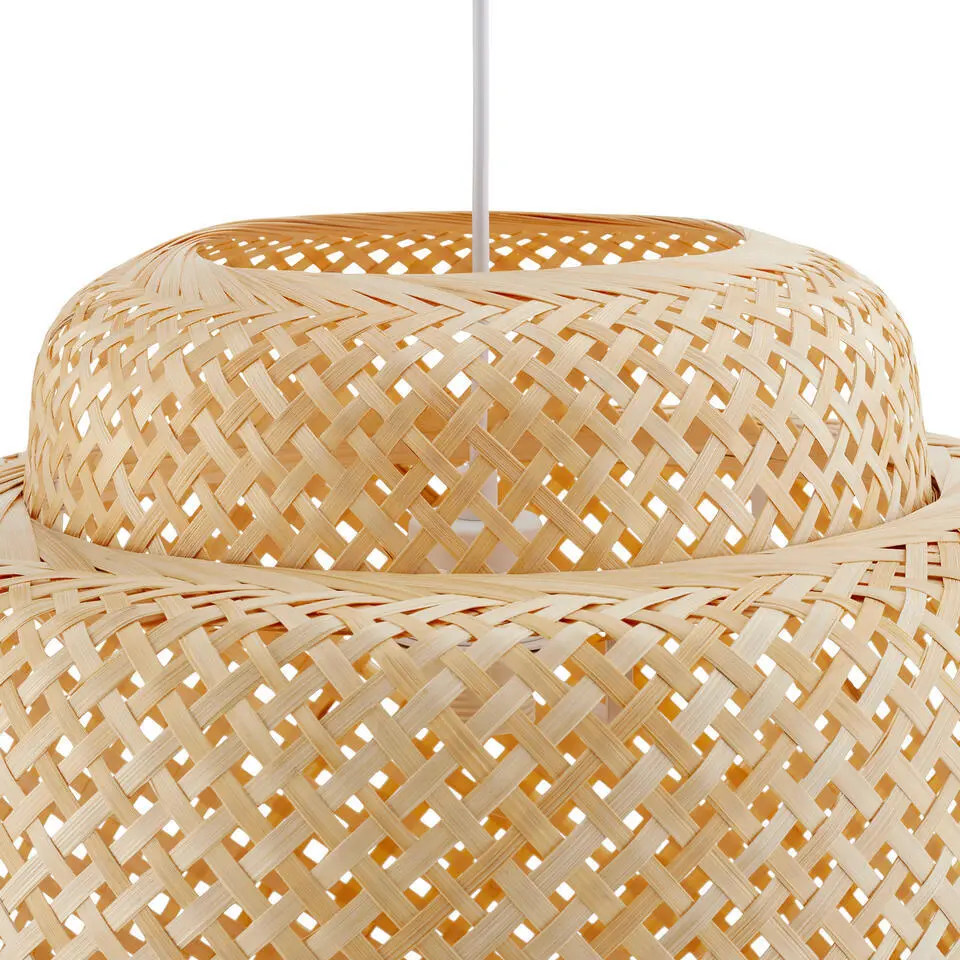 tectake Hanglamp Lignea Lux van bamboe, in boho-stijl, 40W, Bruin