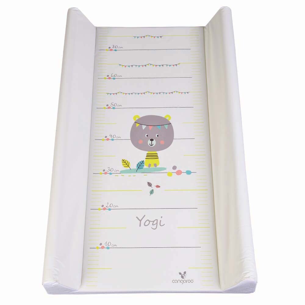 Cangaroo Wickelauflage 50 x 80 cm Yogi, seitlicher Rand, integriertes Maßband