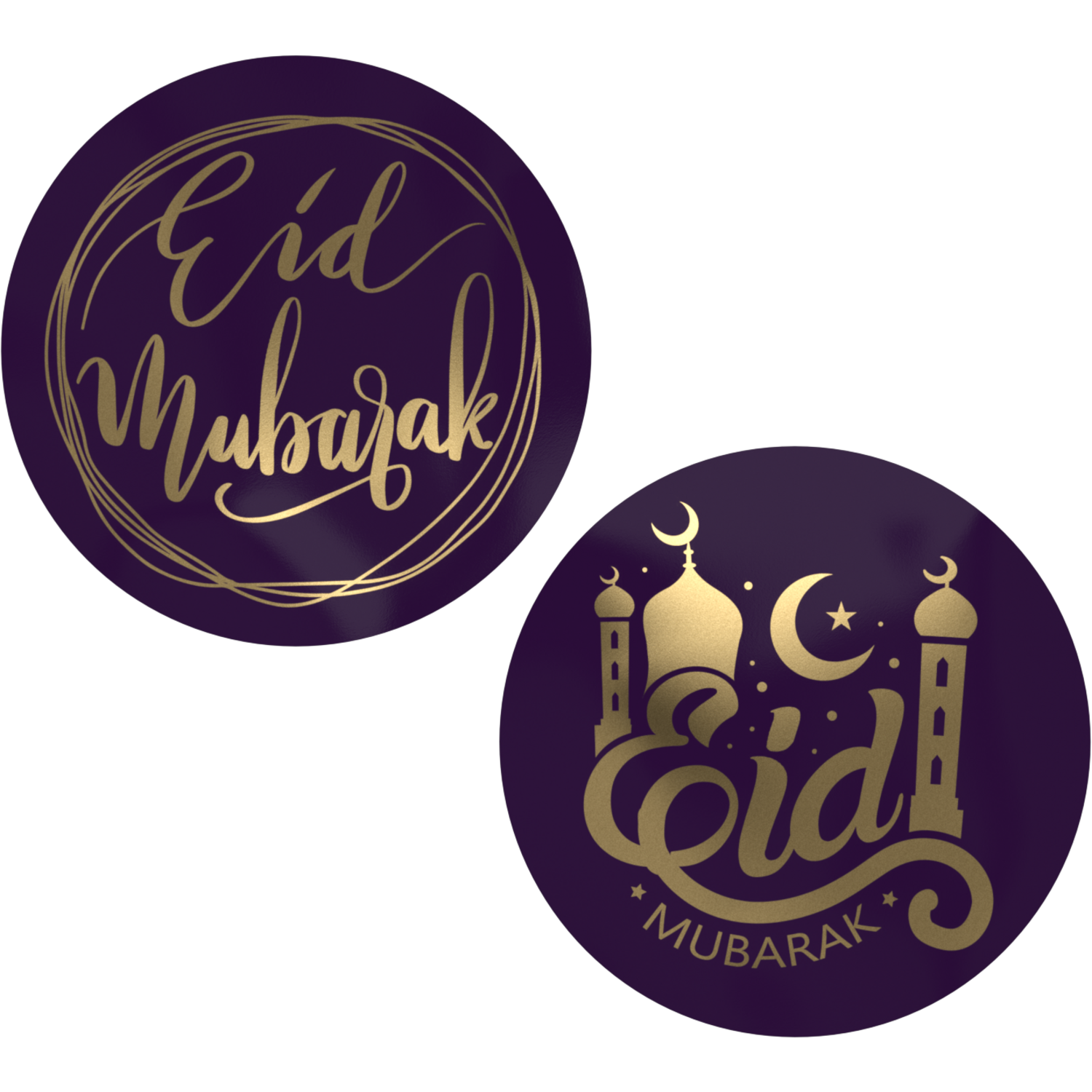 Etiket, Cadeauetiket, papier, Eid Mubarak, ∅45mm, assorti
