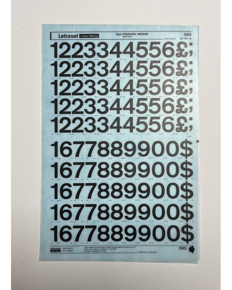 letraset-565- STANDARD MEDIUM - 96pt