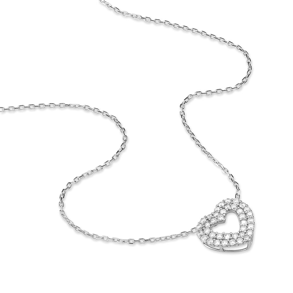 Collier Cinzia Or Blanc Oxyde De Zirconium