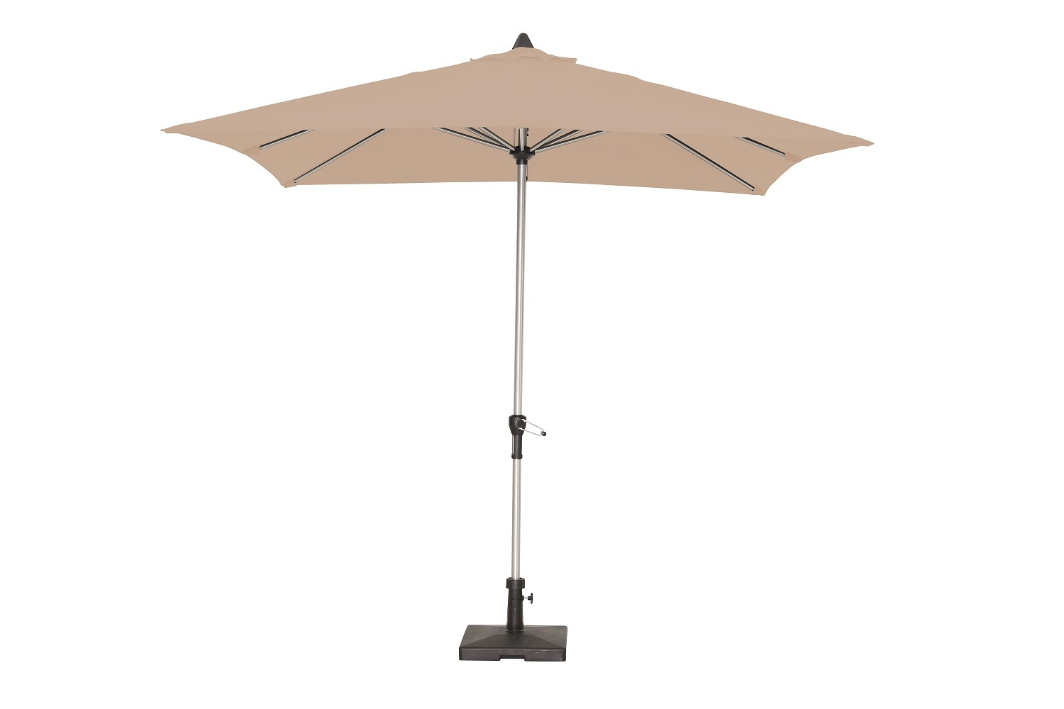 Marktschirm - platin-taupe - mit Knickgelenk - 200x300 cm
