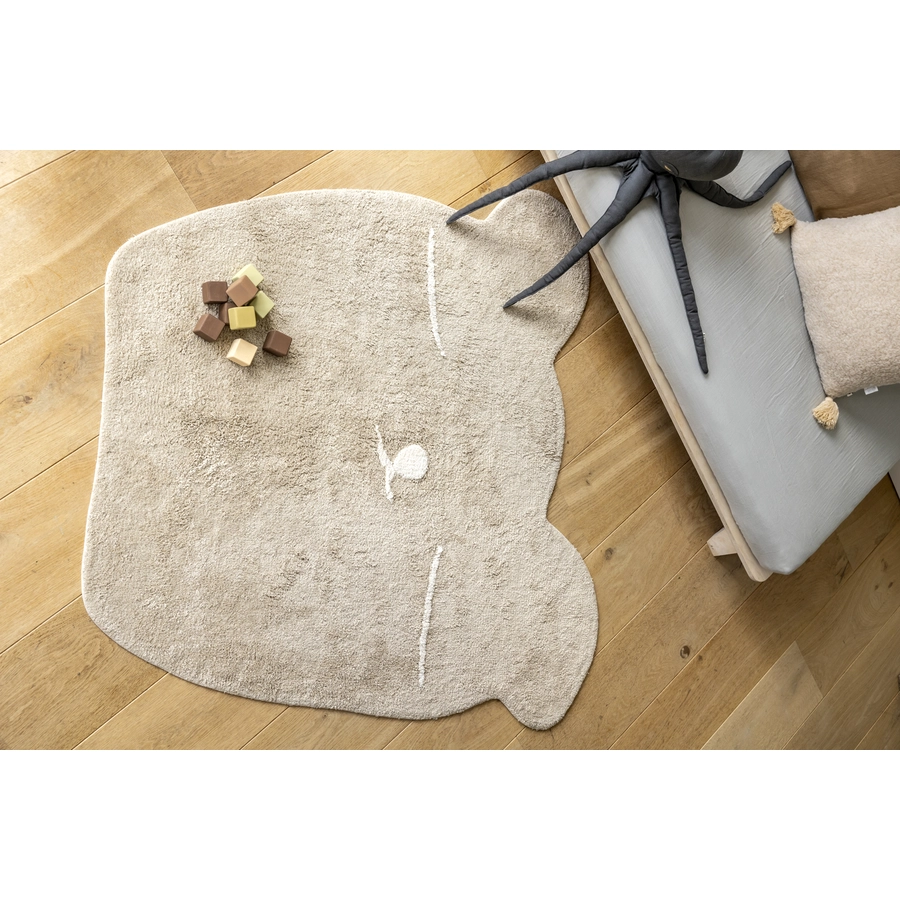Tapis Petit Kinderteppich Teddy brown 120 x 130 cm