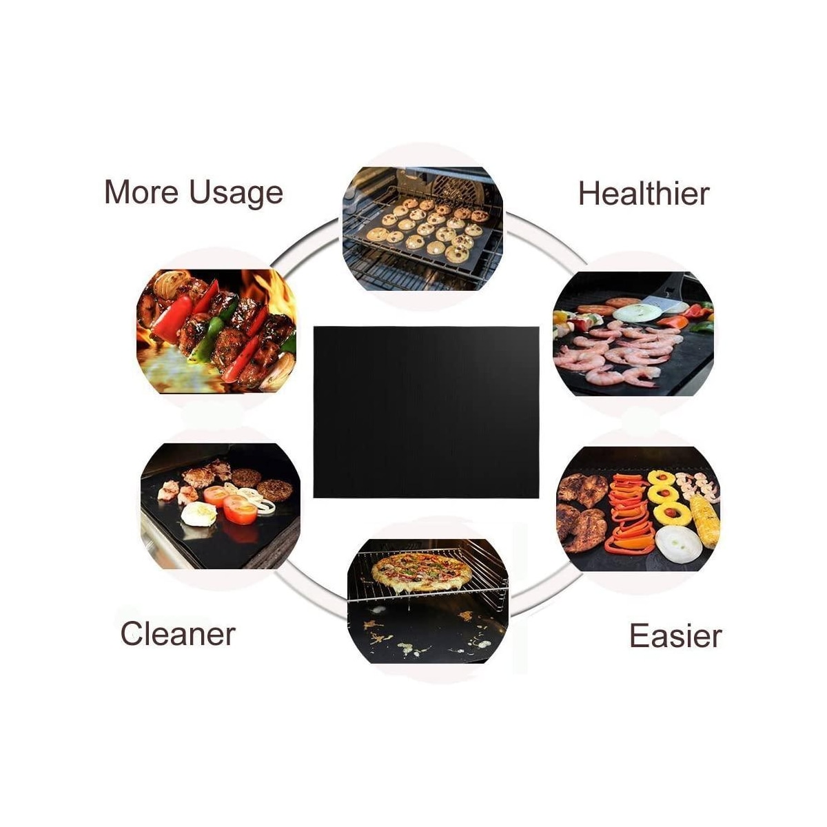 5-pak. Grillmatte Stekematte - Non stick 40x33cm