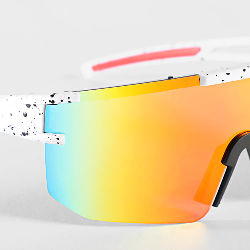 Lunettes De Soleil Blanc Orange Iridescent