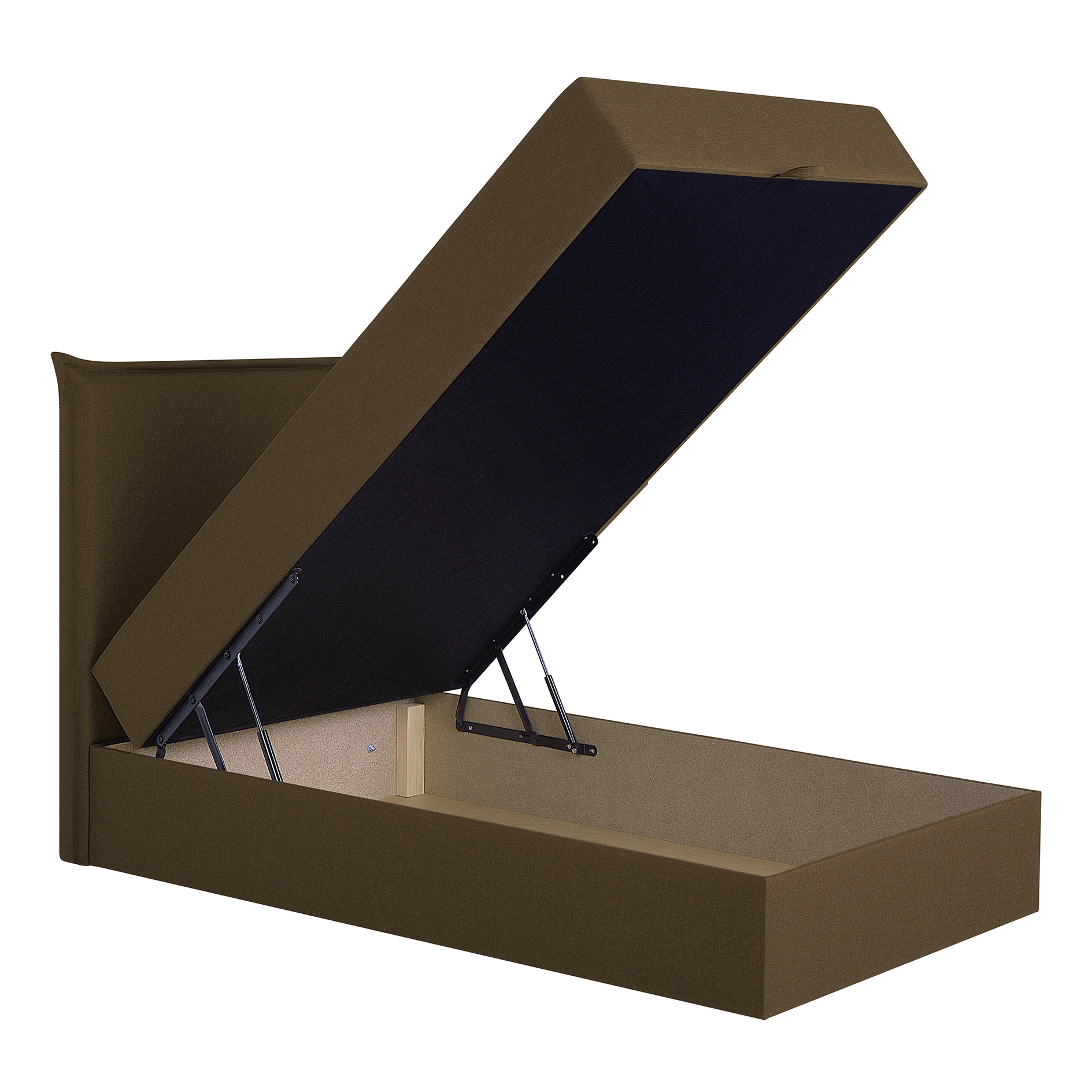 Boxspringbett - braun - mit Bettkasten - H3 - 100x200 cm
