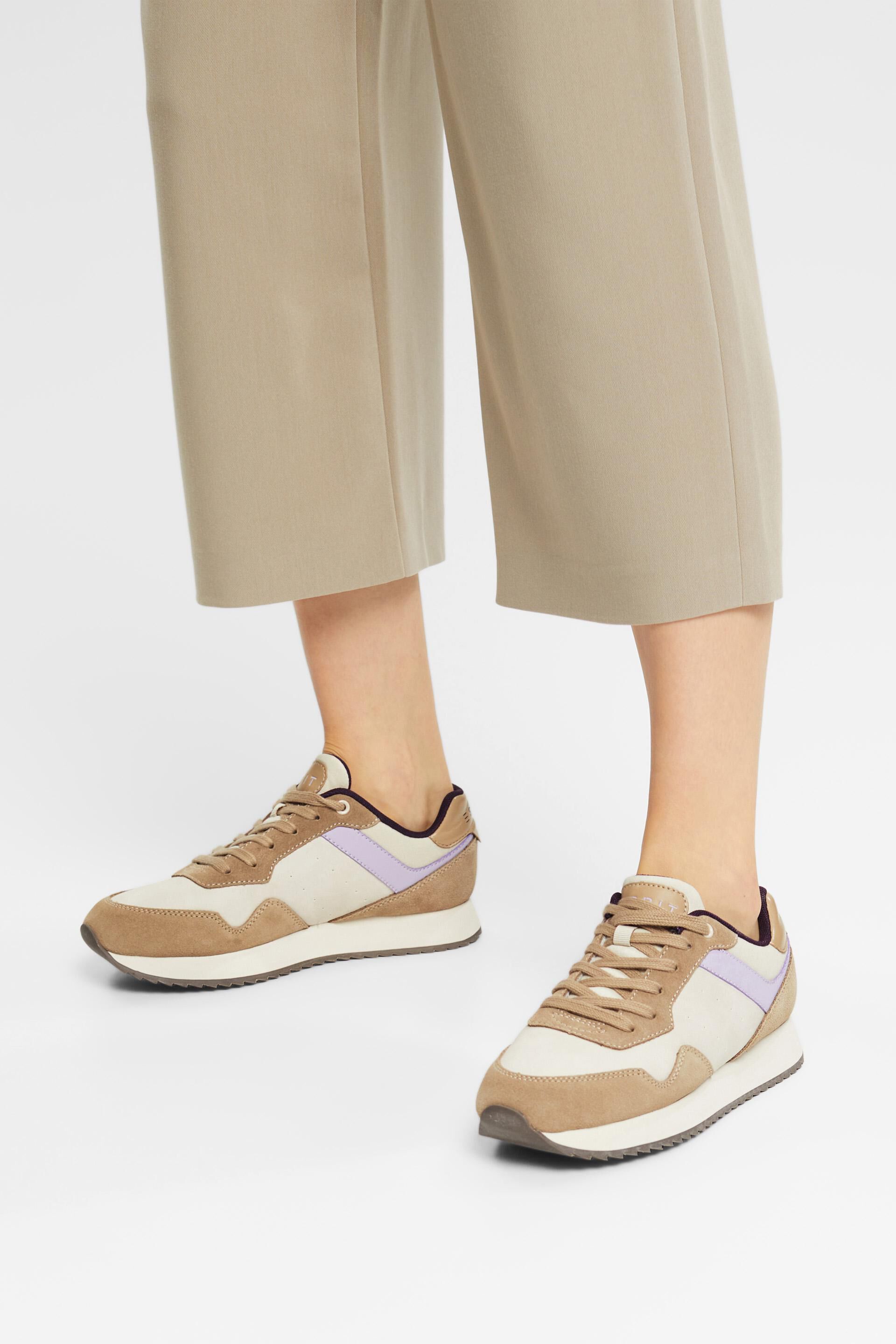 Sneakers à éléments en cuir