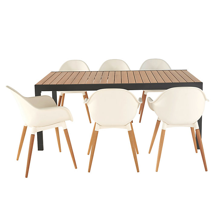 Fauteuil de jardin GoodHome Kiwee en plastique recyclé - Coloris blanc - Hauteur 84 cm