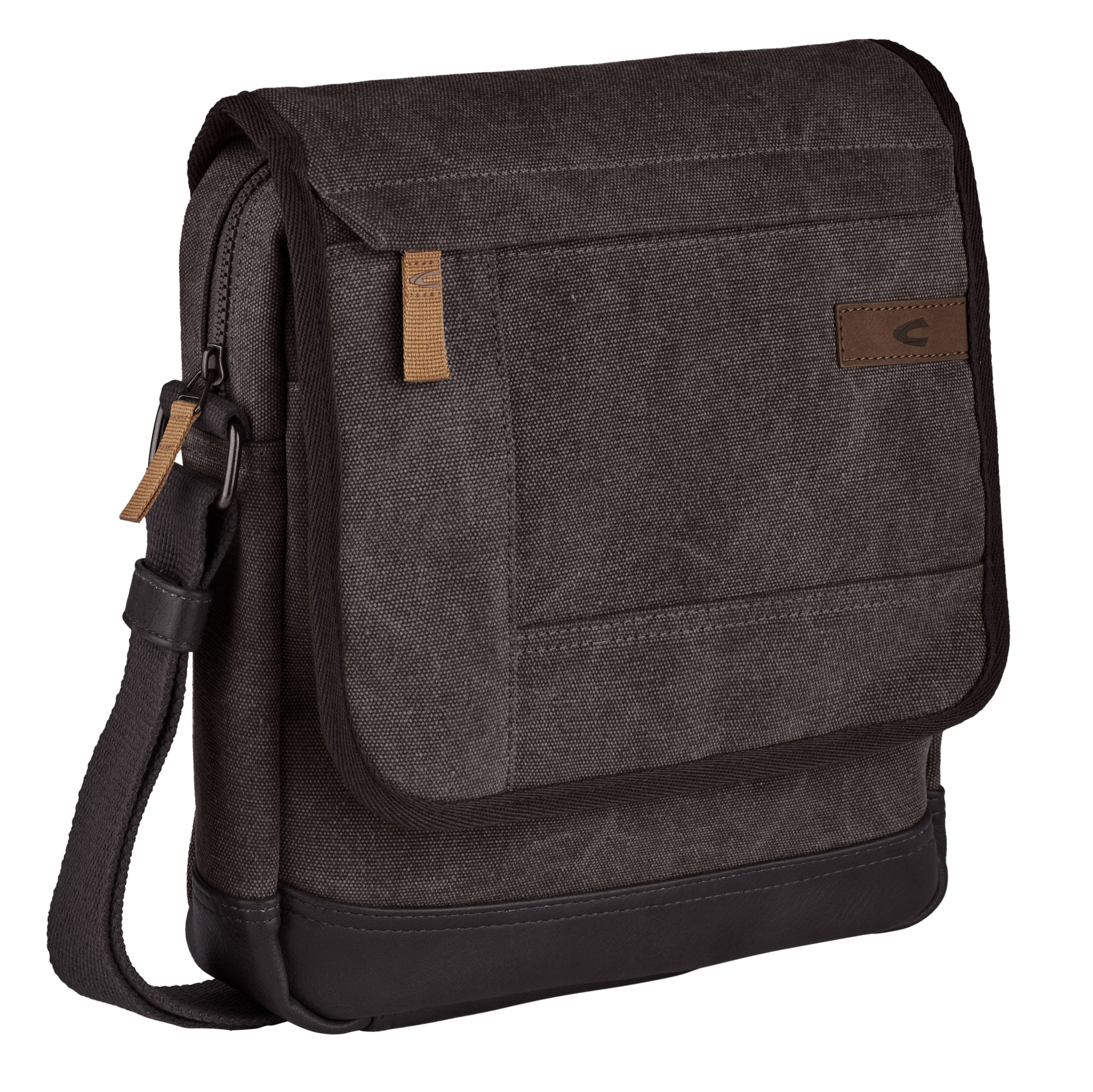 camel active Umhängetasche »Air« Canvas Modell aus weichem Lederimitat abgerundet mit Applikationen