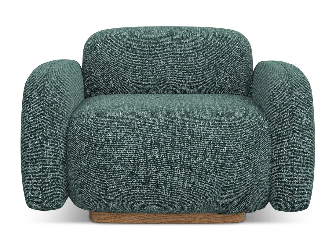Fauteuil en tissu texturé - jeans - AILANI