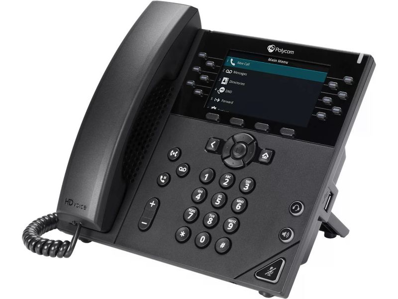 HP Tischtelefon Poly VVX 450 Obi Edition Schwarz, Google Vo IP-Tischtelefon mit 12 Leitungen mit Google Voice Zertifizierung