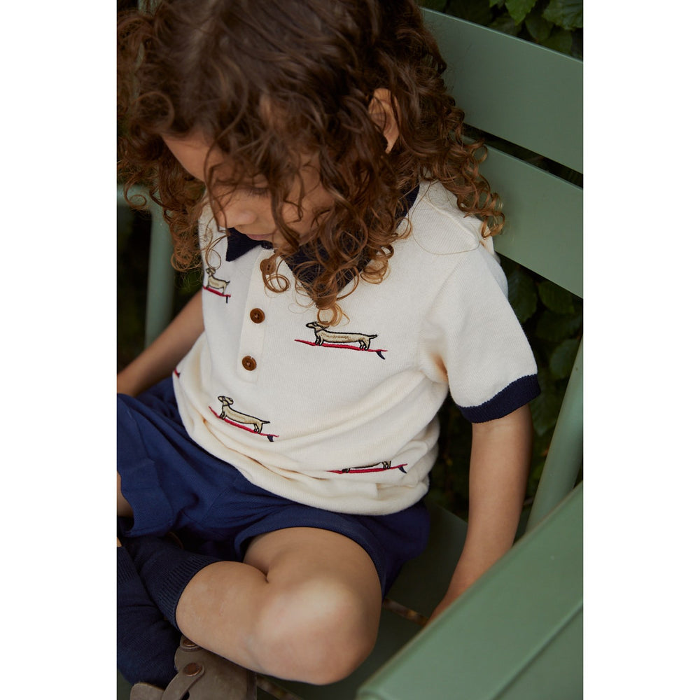Køb COPENHAGEN COLORS Creme/Navy Kam. Polo m. Broderi