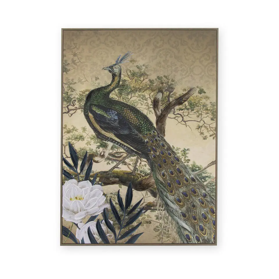 Art for the Home Canvas Geschilderde Details Peacock in Paradise
