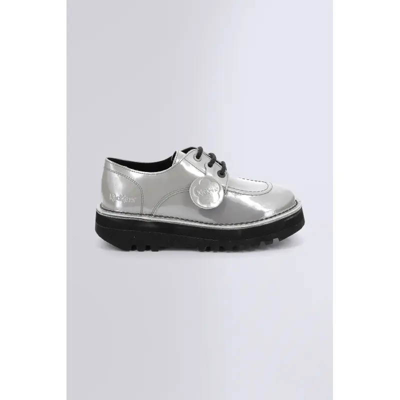 KICK CLASS GRIS METALLISE DERBIES Cuir Femme