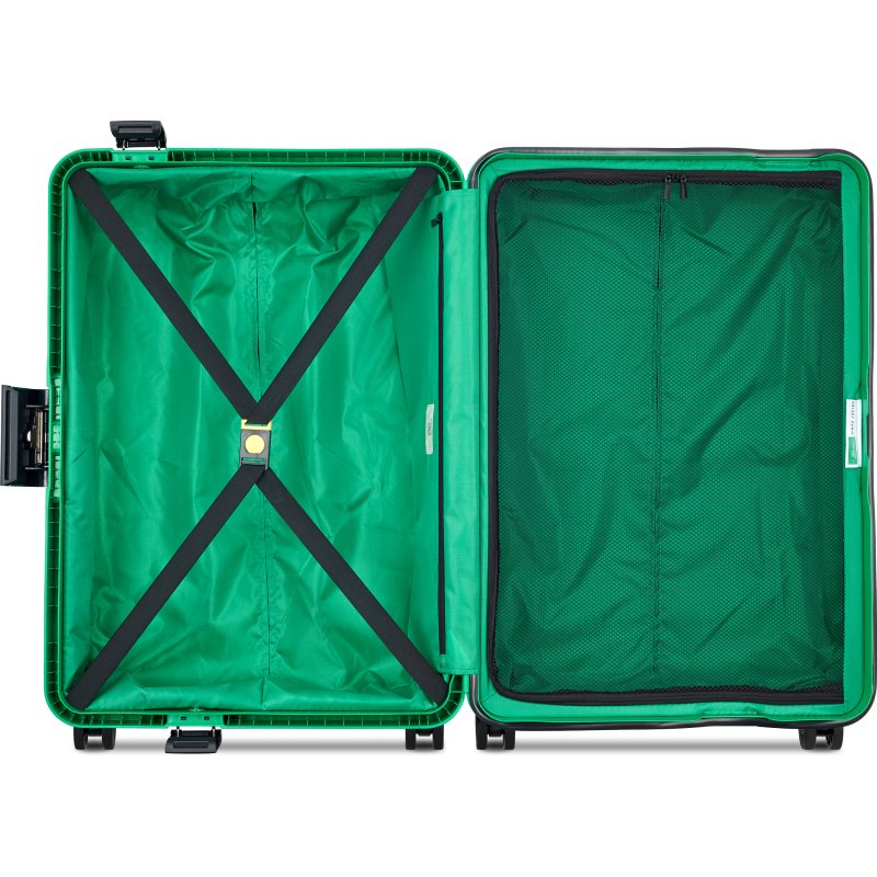 Valise 4 doubles roues 67 cm Color Block hardside vert