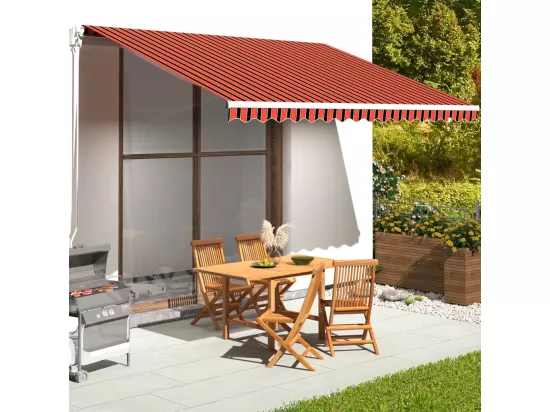 Tissu de remplacement pour auvent Orange et marron 4,5x3,5 m