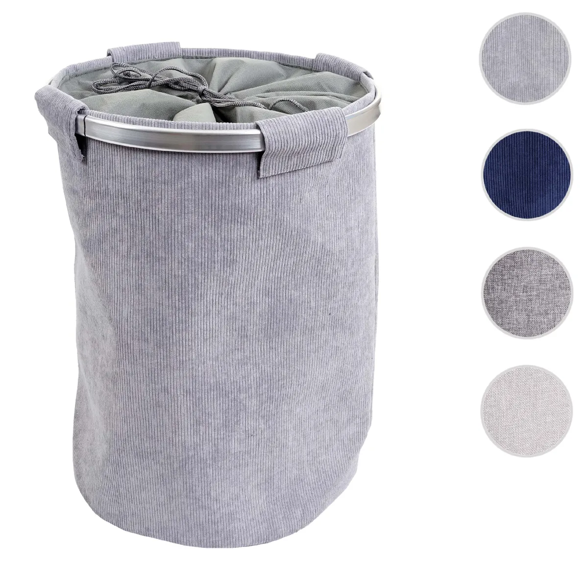 Mendler Bac à linge HWC-C34, 65 L - Velours gris