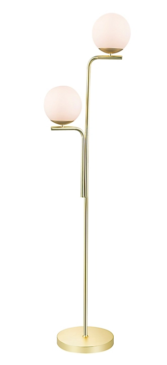 Lampadaire Baldaz 2 lumières GoodHome E14 laiton doré l.35,5 x H.14 cm