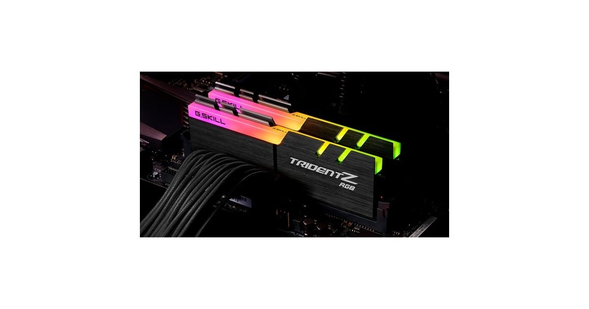 G.Skill16 GB DDR4-3200 Kit werkgeheugen  (Zwart, F4-3200C16D-16GTZR, Trident Z RGB, XMP)