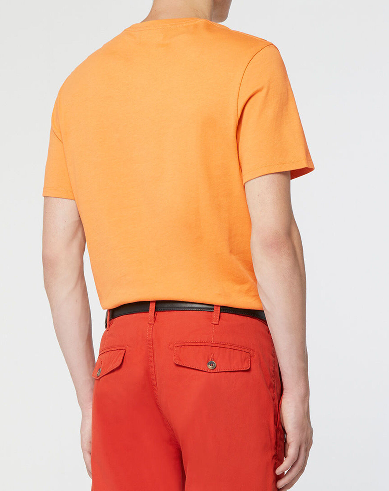 Galeries Lafayette T-Shirt en Coton bio Sishev col V orange