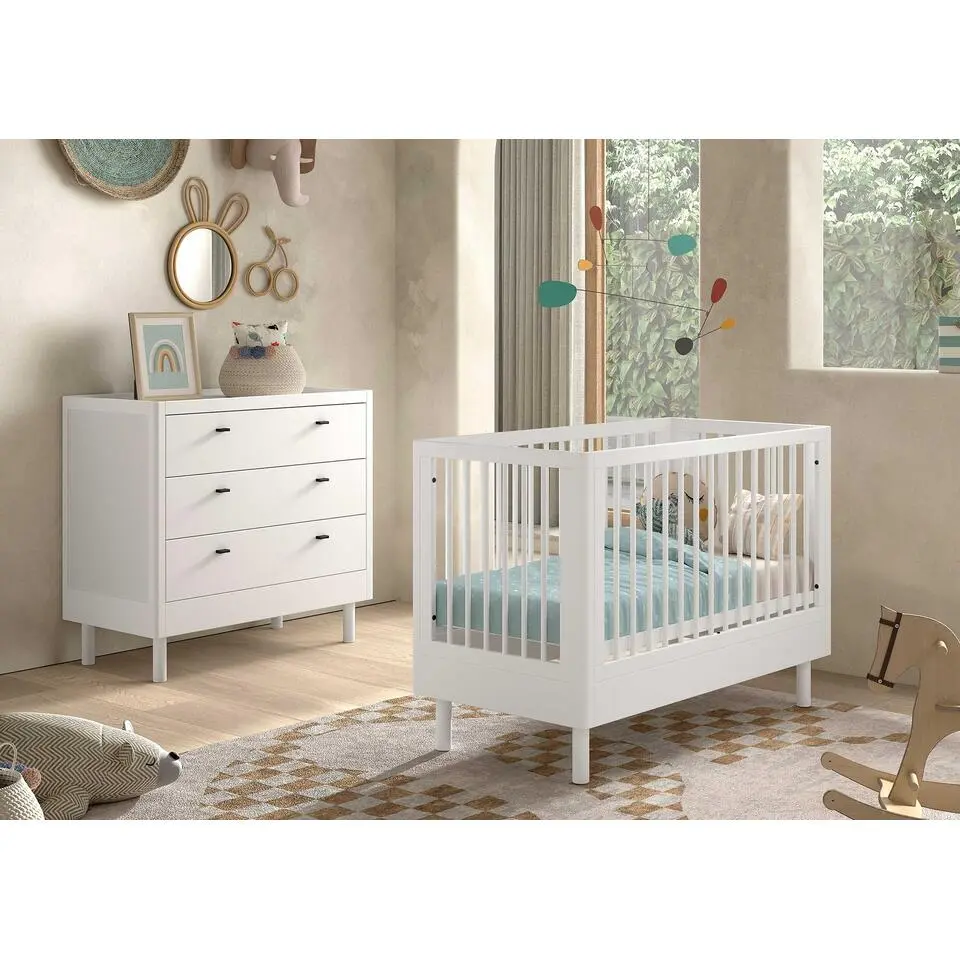 Commode Forrest - 3 lades - massief beukenhout - wit