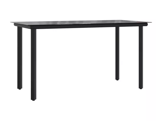 Ensemble à manger jardin 11 pcs avec coussins noir et gris