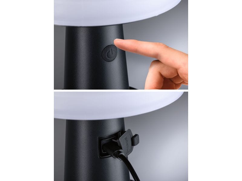 Paulmann Akku-Tischleuchte Solar LED Ilanga Wiederaufladbare Tischleuchte mit integriertem Solarpanel