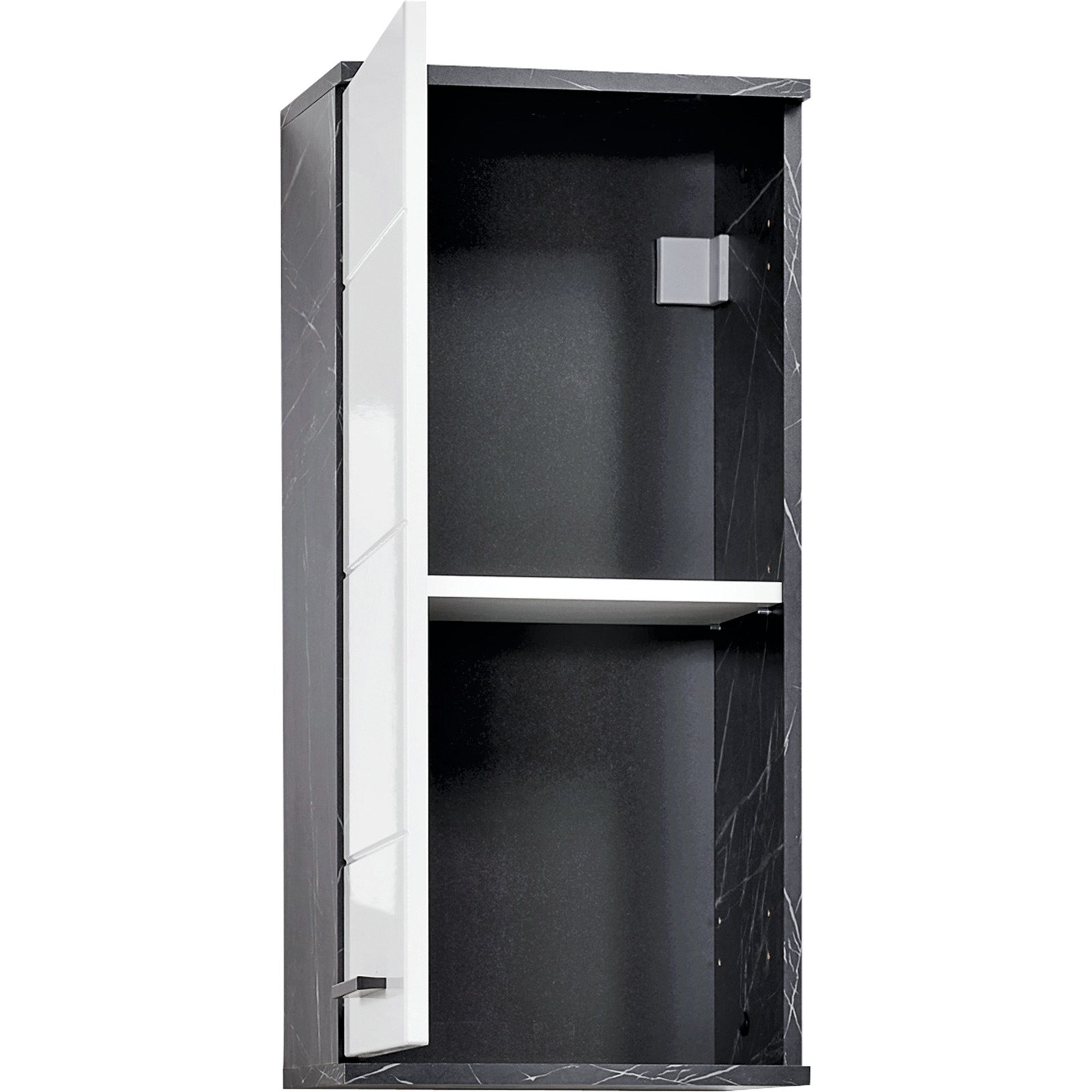 Badhängeschrank Bergen Marmor-Optik schwarz-weiss 35 x 74 x 22 cm